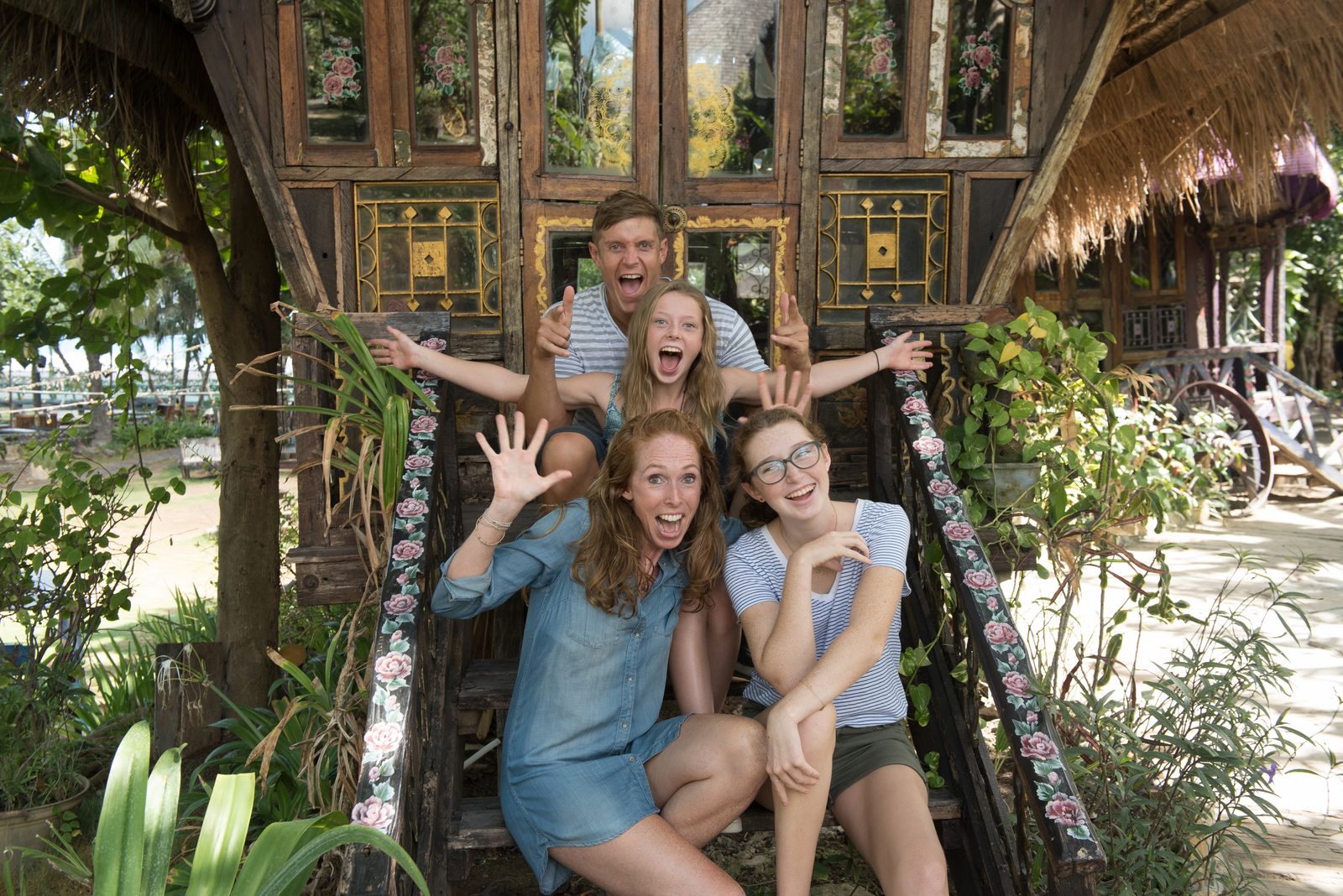 Manuel family, outdoors