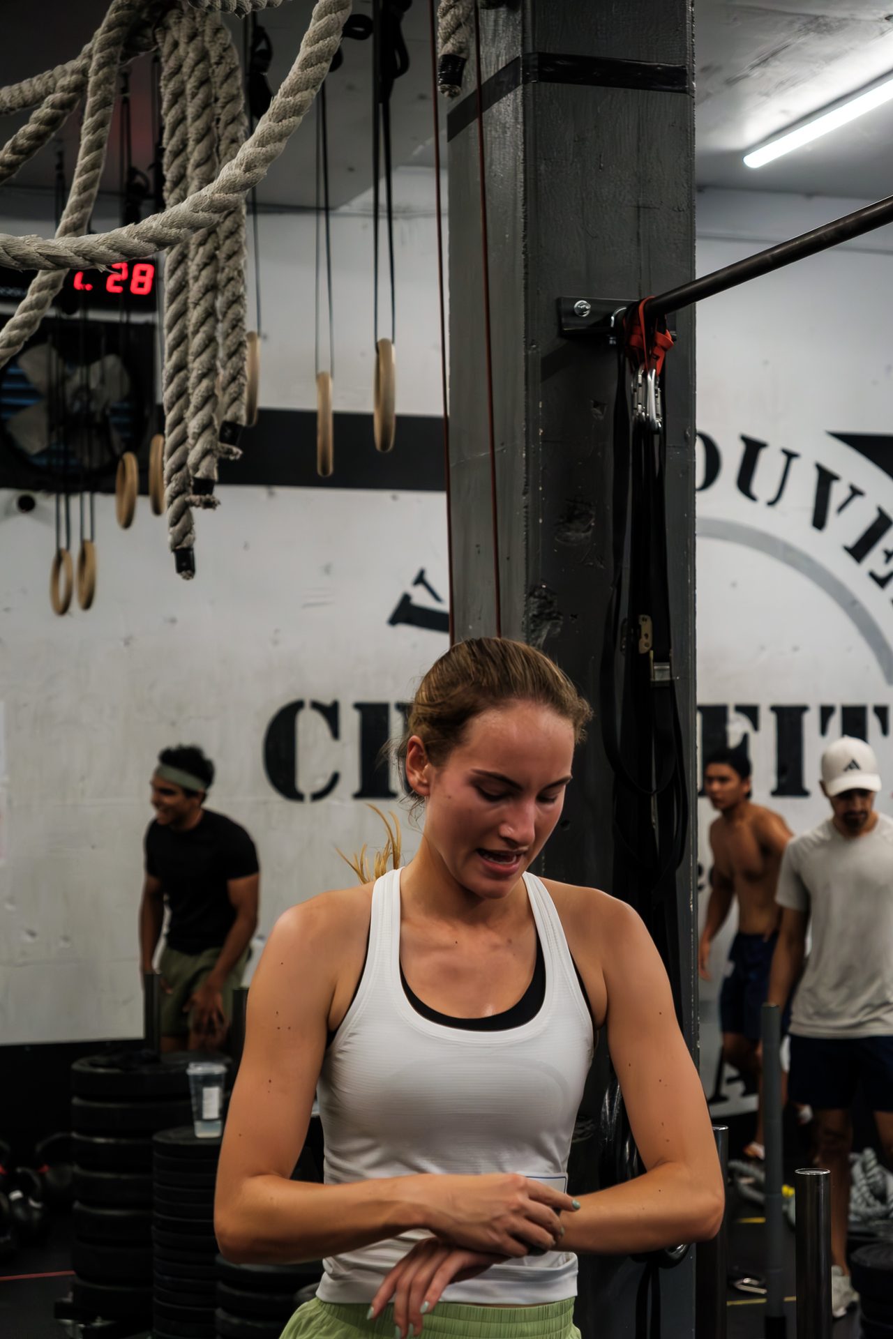 Sled push station during HYROX Half-SIM